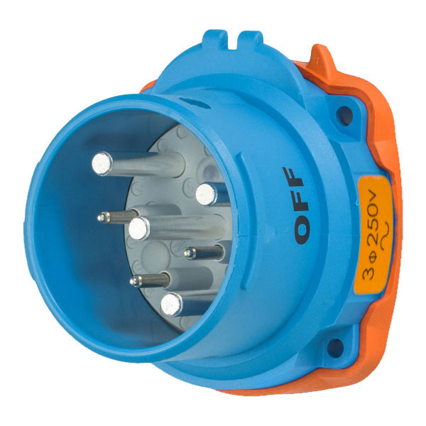 63-68073-973 - DSN60 INLET POLY BLUE SIZE 3 TYPE 4X IP 69 3P+G 60A 250 VAC 60 Hz +3 AUX